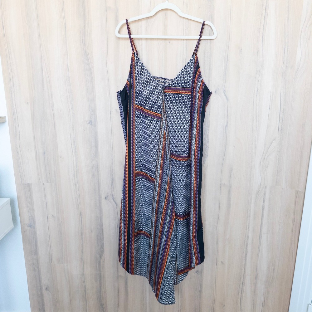 Womens Wide Leg Jumpsuit XL Multicolor Geometric Cropped Boho Festival Hippie